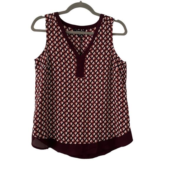 41 Hawthorn Geometric Sleeveless V-Neck Tank Blouse S Small New - Picture 1 of 8